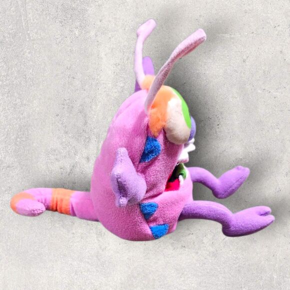 Vintage Silly Slammers Flu Bug Plush 1998 ToyBox Rare Pink Monster Beanbag - Picture 5 of 8